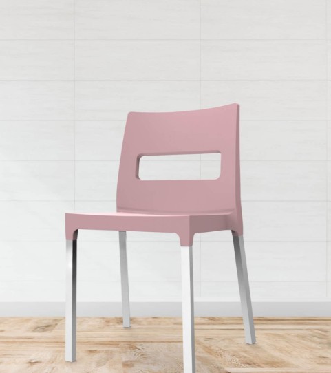 Cadeira Vezo I'M IN HOME com pés em alumínio anodizado, design italiano