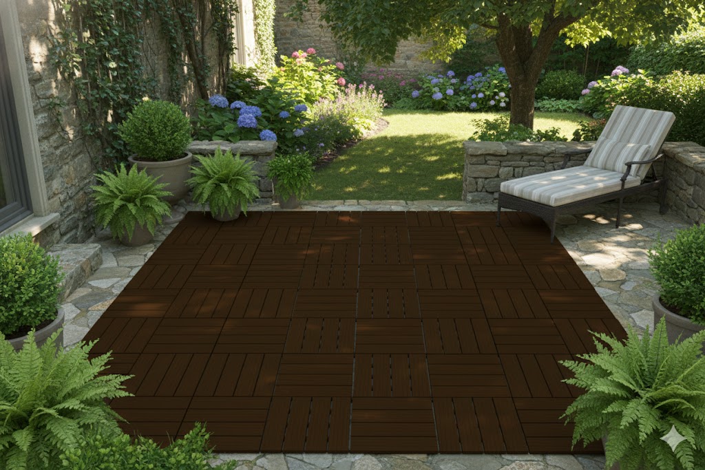 Deck Modular I'M IN HOME em placas de encaixe para áreas externas e piscinas